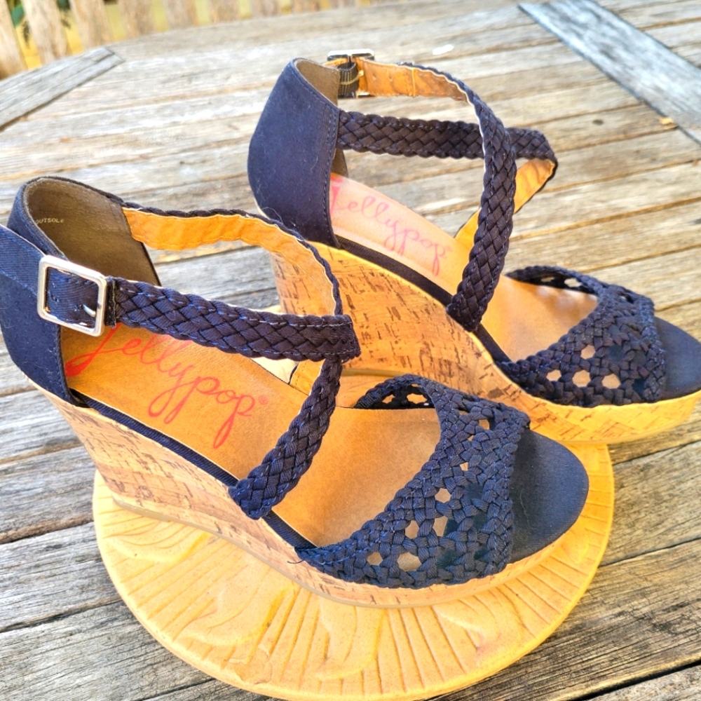 Navy Blue Wedge Heels